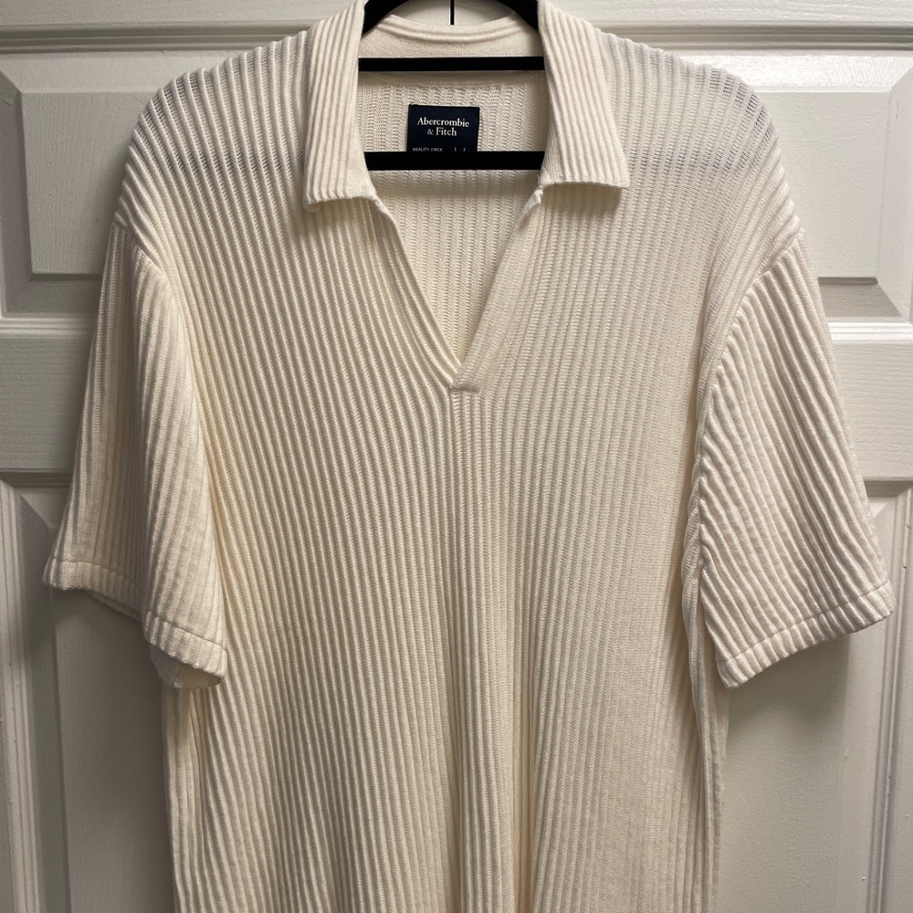 Abercrombie Plisse Johnny Collar Sweater Polo